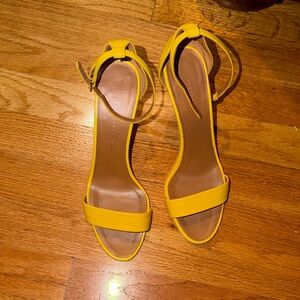 90mm Victoria Beckham Anna  Yellow Strappy Sandals